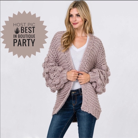 Sweaters - Handmade Cable Knit Chunky Open Cardigan Sweater
